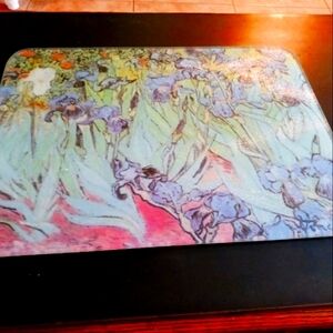Vincent's Van Gogh  iris print on glass cutting board mcm
